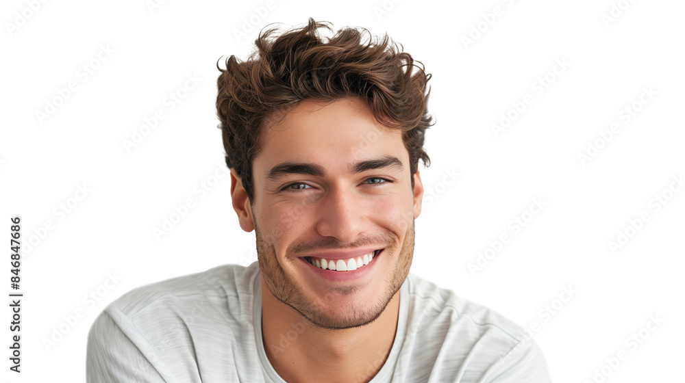 young handsome man laughing shyly and cheerfully on transparent young handsome man laughing shyly and cheerfully on transparent