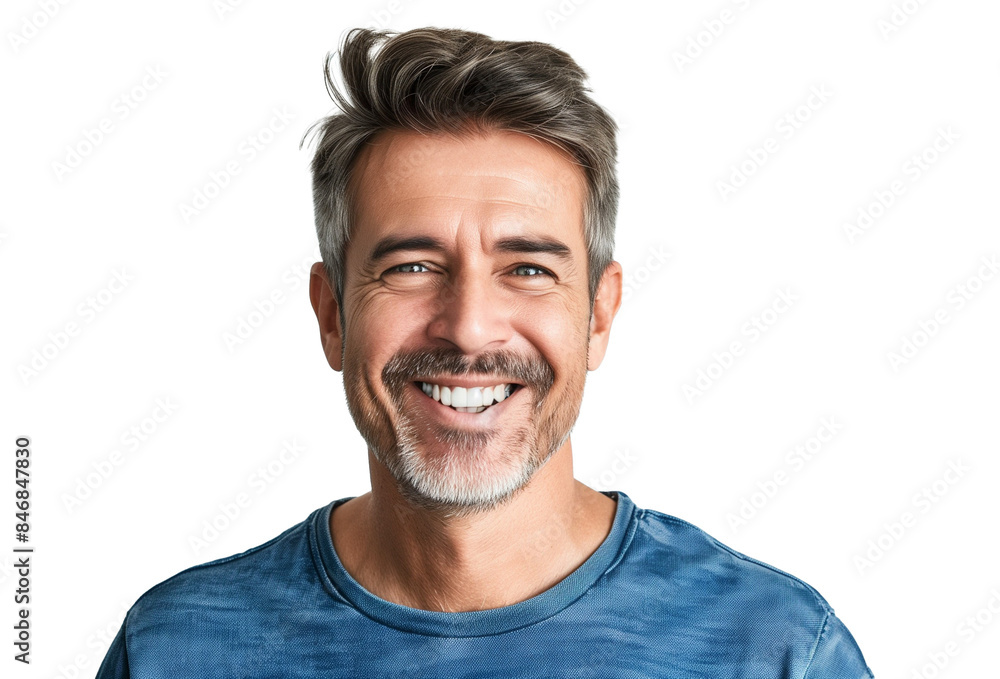Portrait of happy casual older man smiling, Mid adult, mature age guy with gray hair, Isolated on transparent background Portrait of happy casual older man smiling, Mid adult, mature age guy with gray hair, Isolated on transparent background