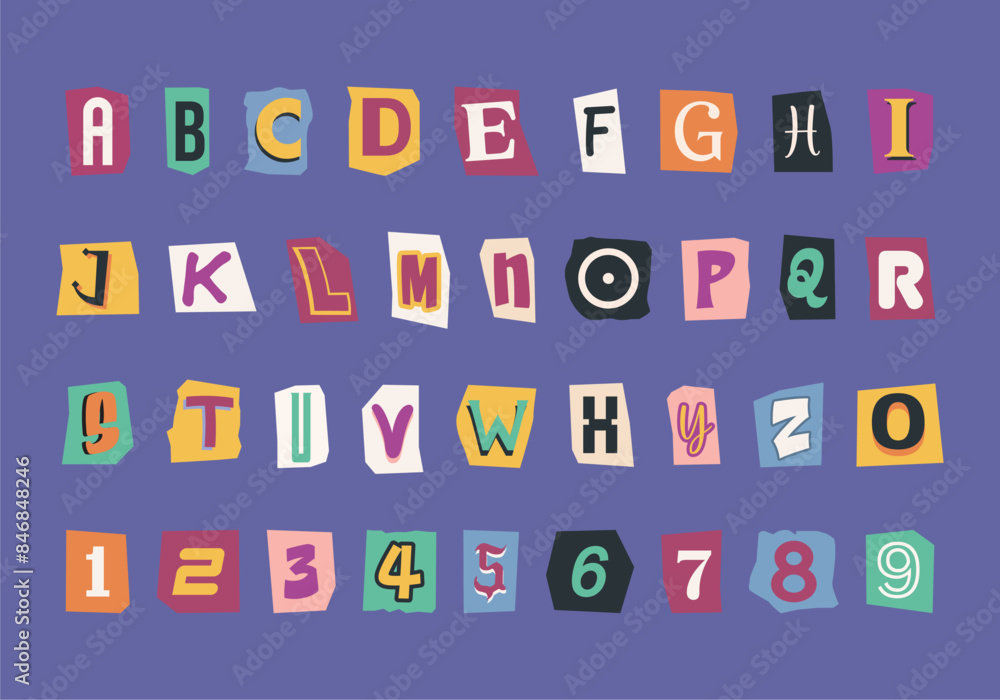 Paper Style Ransom Note Element Set Paper Style Ransom Note Element Set