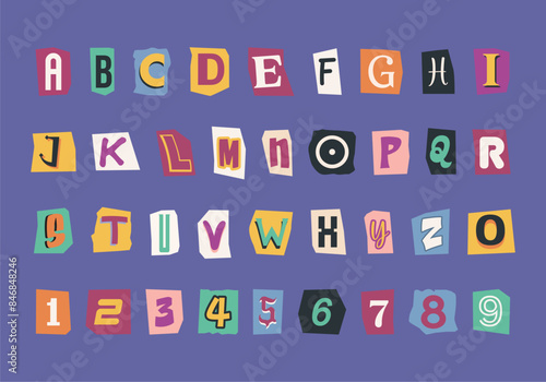 Paper Style Ransom Note Element Set