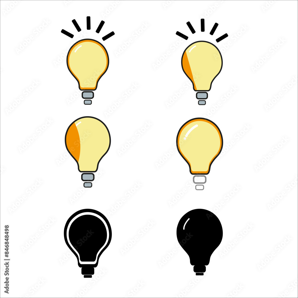 bulb icon with bulb logo bulb icon with bulb logo