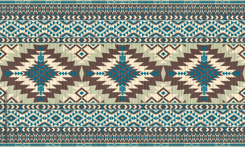 American tribal ethnic native pattern.Traditional Navajo,Aztec,Apache,Southwest and Mexican style fabric pattern.Abstract vector motifs pattern.For fabric,clothing,blanket,carpet,woven,wrap,decoration