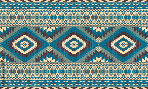 American tribal ethnic native pattern.Traditional Navajo,Aztec,Apache,Southwest and Mexican style fabric pattern.Abstract vector motifs pattern.For fabric,clothing,blanket,carpet,woven,wrap,decoration