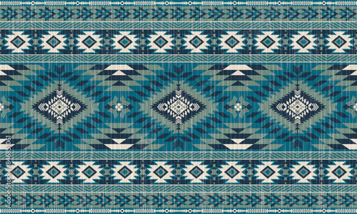 American tribal ethnic native pattern.Traditional Navajo,Aztec,Apache,Southwest and Mexican style fabric pattern.Abstract vector motifs pattern.For fabric,clothing,blanket,carpet,woven,wrap,decoration