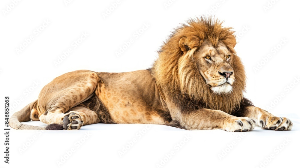 Obraz premium Lion isolated white background