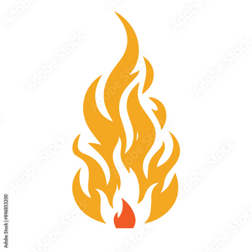 Fire Flames with Bright Orange Blazing vector
