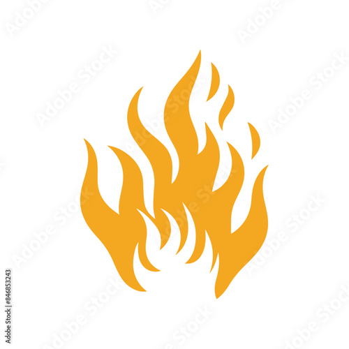 Fire Flames with Bright Orange Blazing vector
