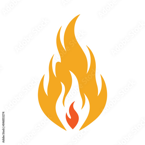 Fire Flames with Bright Orange Blazing vector