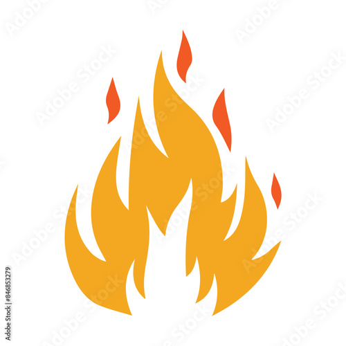 Fire Flames with Bright Orange Blazing vector