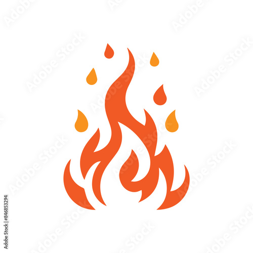 Fire Flames with Bright Orange Blazing vector