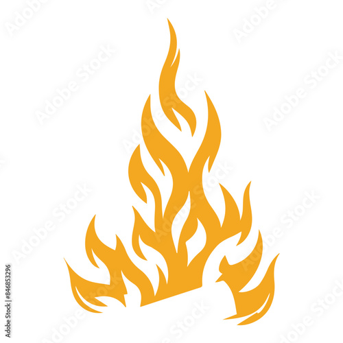 Fire Flames with Bright Orange Blazing vector