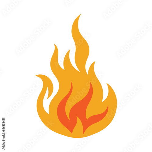Fire Flames with Bright Orange Blazing vector