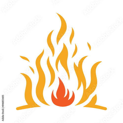 Fire Flames with Bright Orange Blazing vector