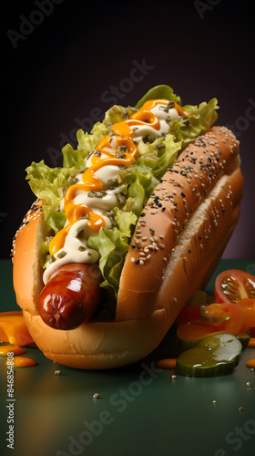 hot dog food photography background poster 