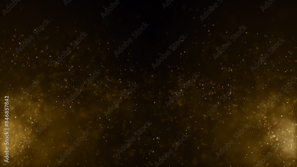 Obraz premium Gold particles golden dust bokeh event awards trailer titles cinematic concert openers luxury celebration background