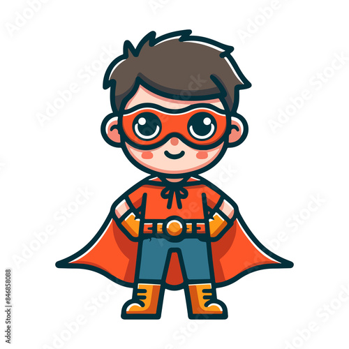 cute child hero icon character