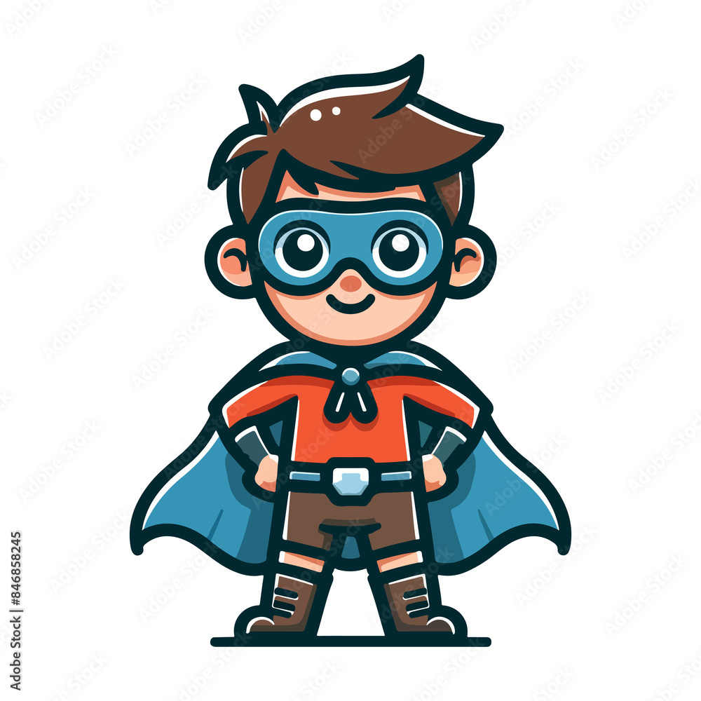 cute child hero icon character