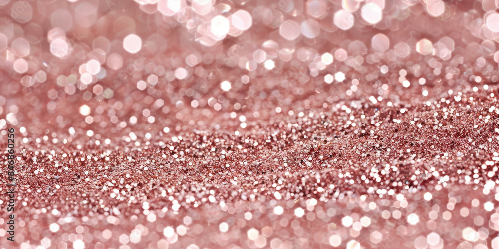 Fototapeta premium A beautiful shimmering pink bokeh background with glittery texture, perfect for festive celebrations and elegant designs, capturing a sparkling and vibrant atmosphere..