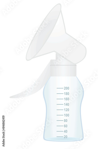 Breast pump bottle. vector illustration