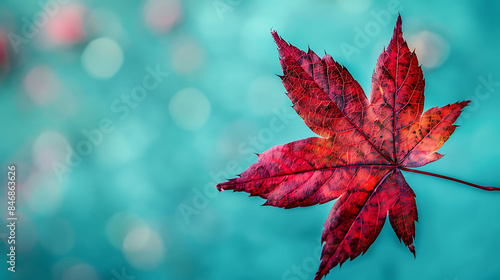 beautiful leaf with red and green nature