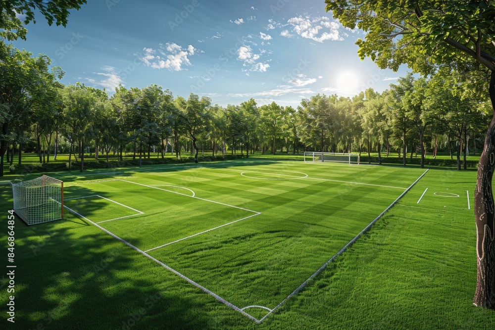Obraz premium Stadium markings and green lawns