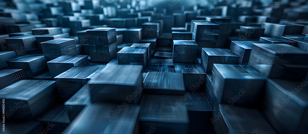 Obraz premium Abstract cubic digital background for graphics, data, AI, tech ....