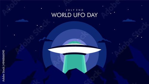 vector world ufo day background template