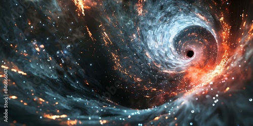 Black holes emit radiation from objects theyve absorbed and Hawking radiation. Concept Black Holes, Radiation Emission, Absorbed Objects, Hawking Radiation photo