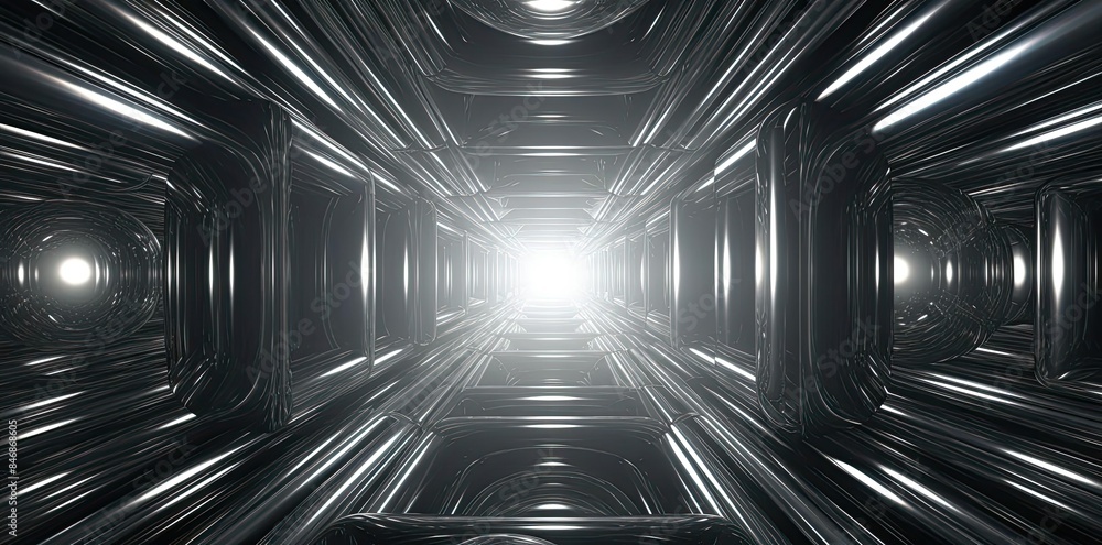 grey mirror texture in a tunnel with lights grey mirror texture in a tunnel with lights