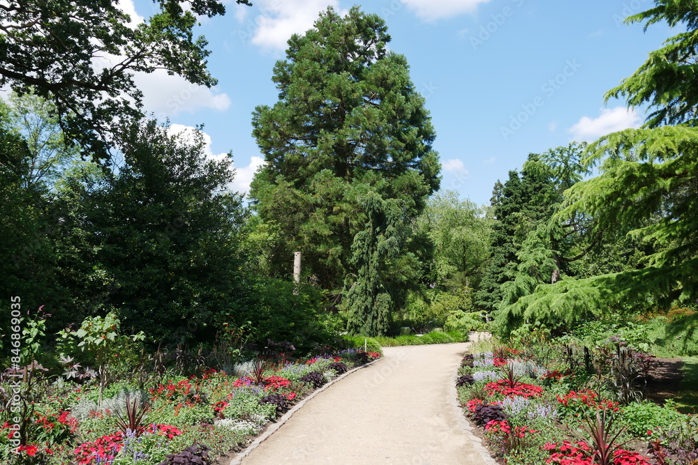 Naklejka premium Gartenweg in der Norddeutschen Gartenschau Arboretum Ellerhoop-Thiensen