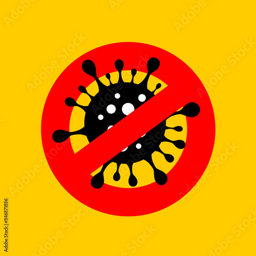 Communicable disease free zone icons vector.