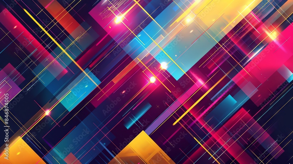 Abstract geometric pattern with vibrant colors and glowing lines. Abstract geometric pattern with vibrant colors and glowing lines.