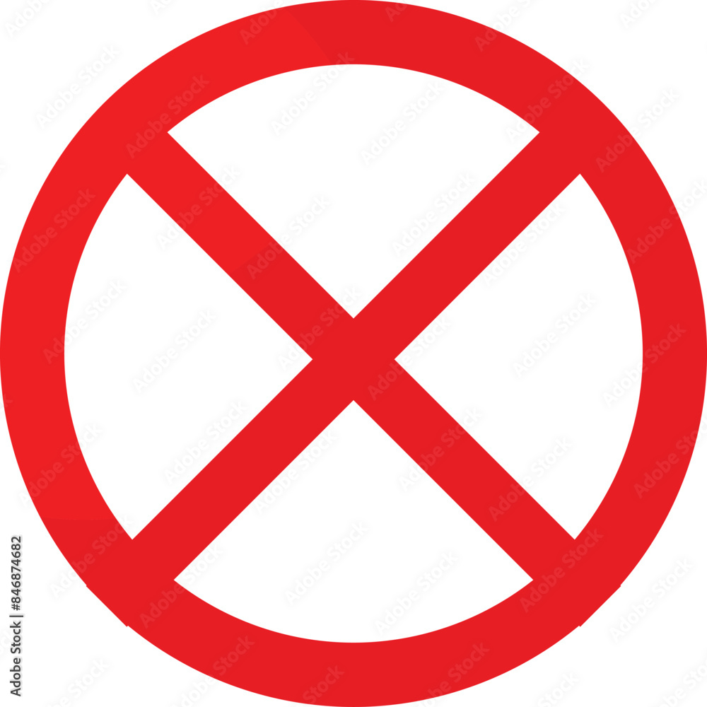 Red prohibition cross road sign vector Red prohibition cross road sign vector
