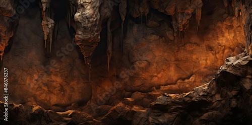 cave texture of a cave with stalactites and stalactites, surrounded by stalactites and stalactites, with a stalactite in the foreground photo