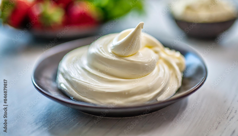 liquid cream cheese with a modern, white tabletop background, showcasing the rich, creamy texture and subtle sheen of the cheese, creating a sense of luxury and culinary delight liquid cream cheese with a modern, white tabletop background, showcasing the rich, creamy texture and subtle sheen of the cheese, creating a sense of luxury and culinary delight