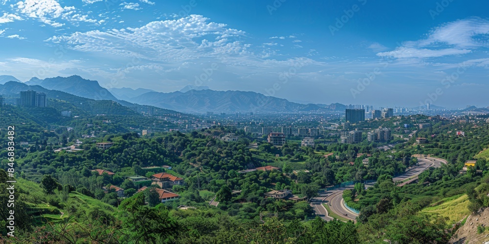 Daman-e-Koh in Islamabad Pakistan skyline panoramic view