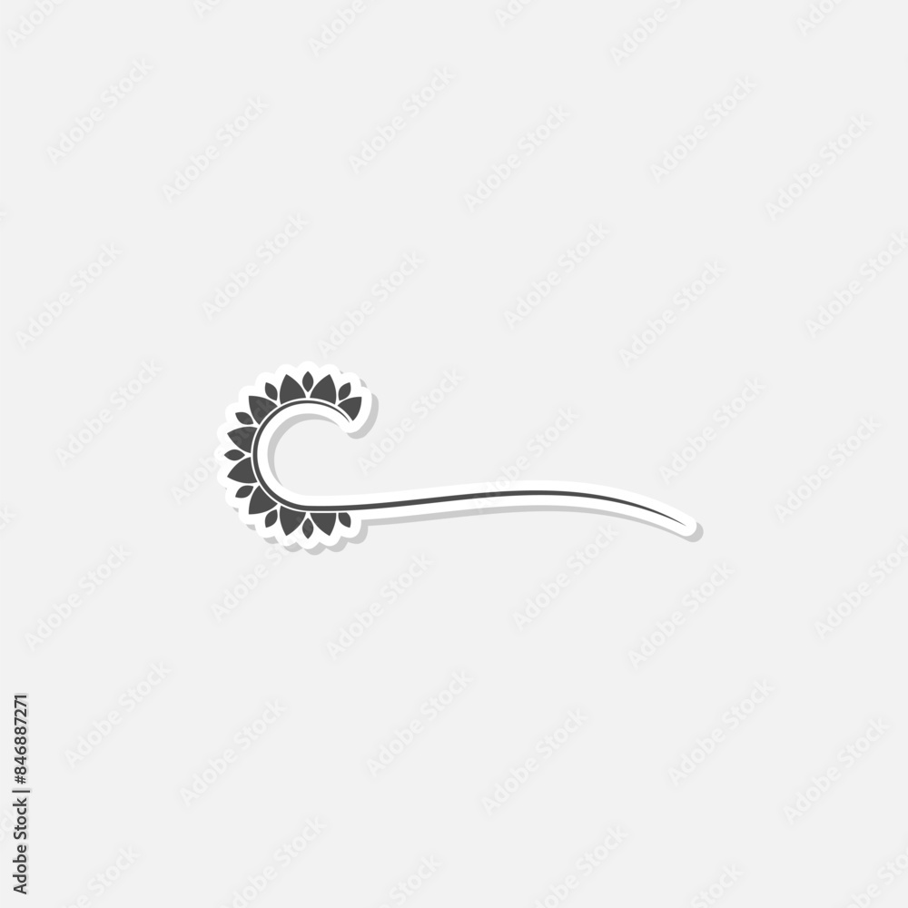 Fototapeta premium Sunflower logo template sticker isolated on gray background