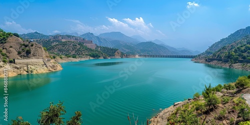 Tarbela Dam in Haripur Pakistan skyline panoramic view