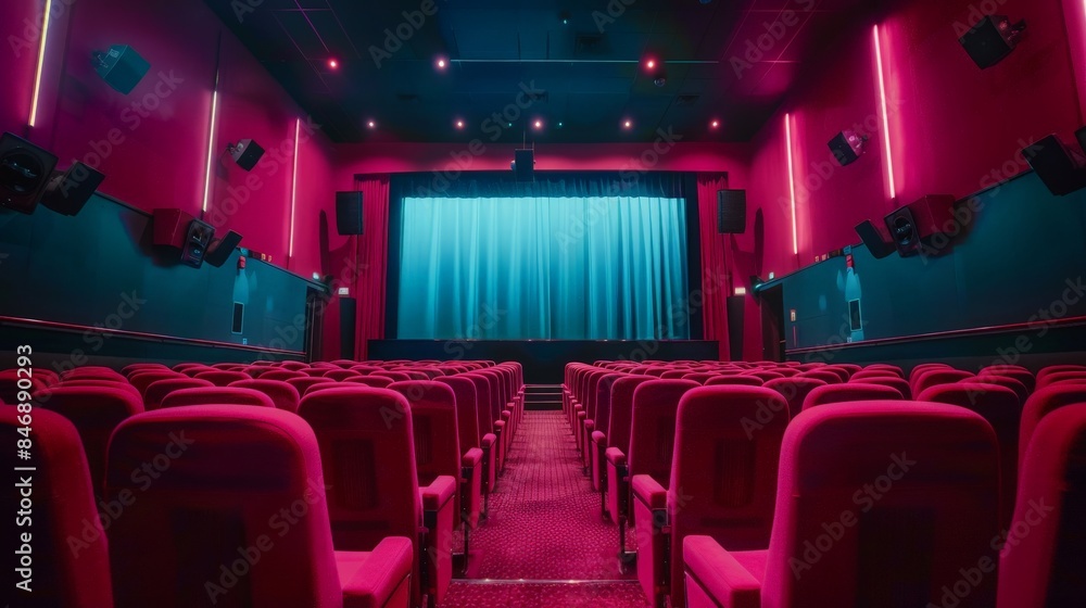Cinema hall.Empty red chairs in the cinema. Cinema hall.Empty red chairs in the cinema.