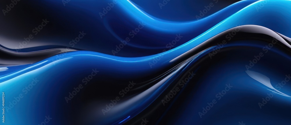 Obraz premium abstract blue black liquid background illustration