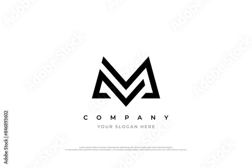 Initial Letter M Monogram Logo Design