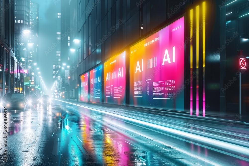 Futuristic AI face with vibrant colors and intricate patterns symbolizing advanced technology and digital innovation Futuristic AI face with vibrant colors and intricate patterns symbolizing advanced technology and digital innovation