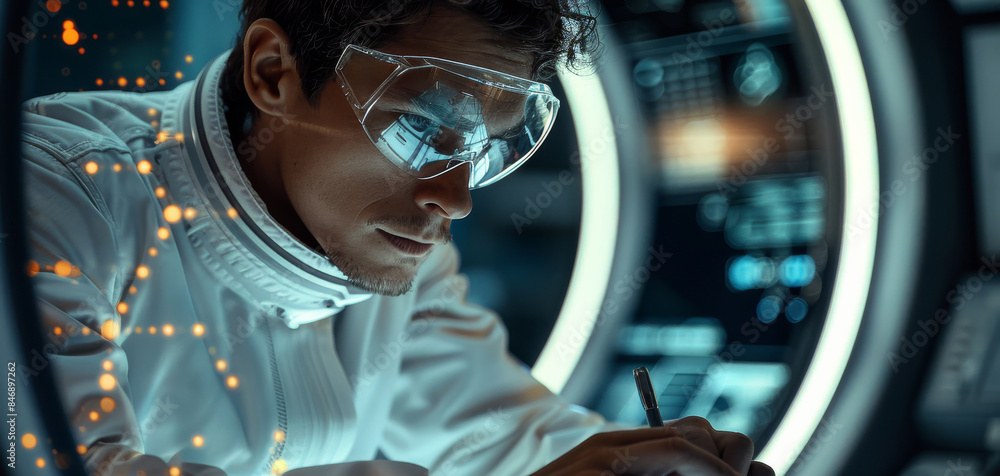 New technology is being developed by a scientist. Generative AI. New technology is being developed by a scientist. Generative AI.