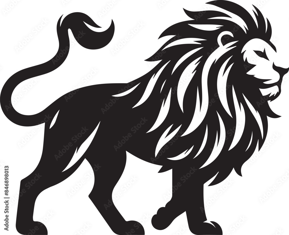 Fototapeta premium lion head silhouette