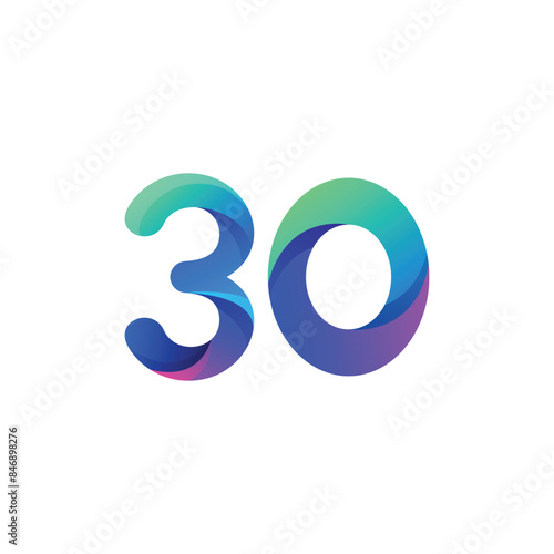 vector gradient number logo design