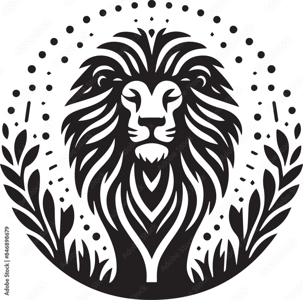 lion head silhouette lion head silhouette