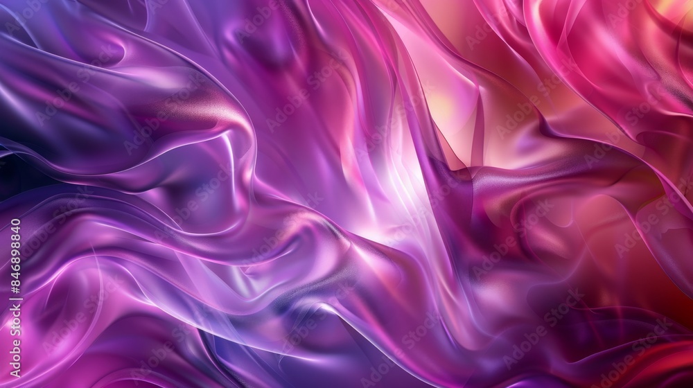 Fototapeta premium Abstract vibrant flowing colors background featuring a mix of purple, pink, and red hues creating a dynamic and mesmerizing visual effect.