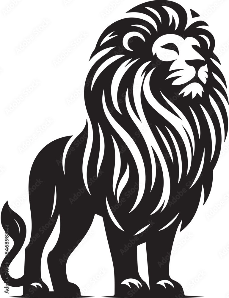 lion head silhouette lion head silhouette