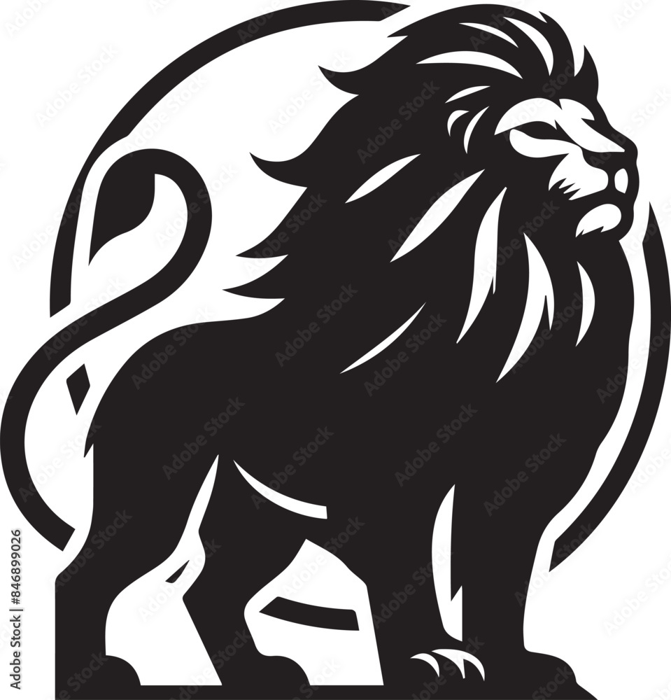 Fototapeta premium lion head silhouette