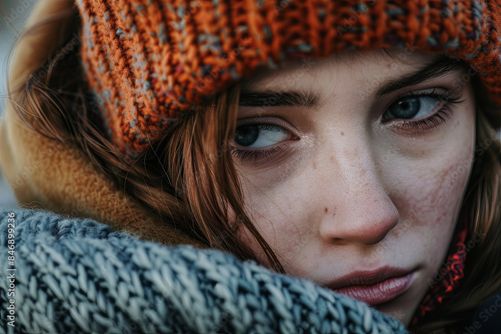 Emotional portrait of a sad girl being comforted by a supportive friend, addressing the theme of people facing social issues Emotional portrait of a sad girl being comforted by a supportive friend, addressing the theme of people facing social issues